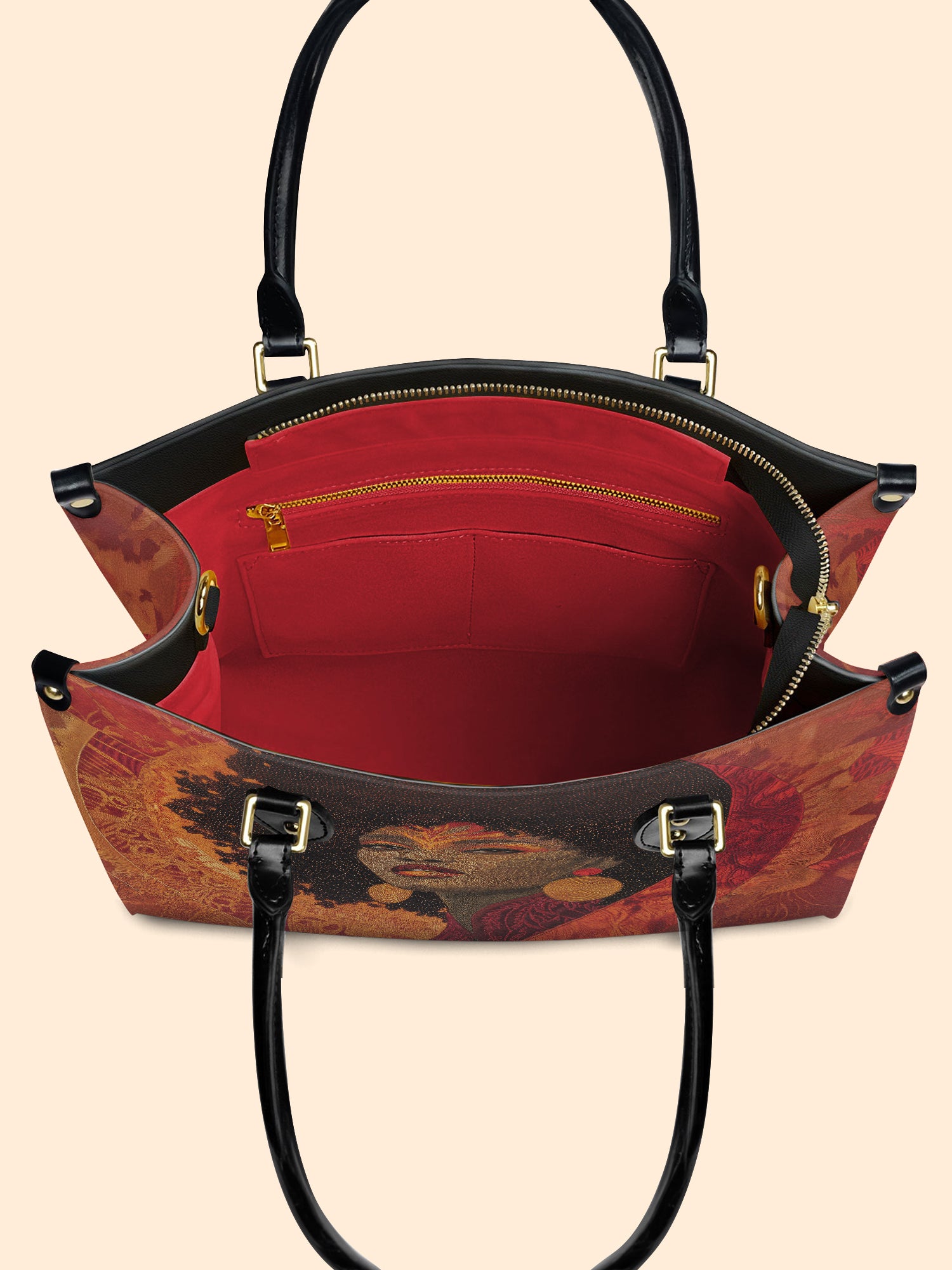 Noir Bloom Premium Leather Handbag QR0XD236