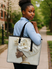 Pearl Serenity Sleek Leather Tote QR0TV116