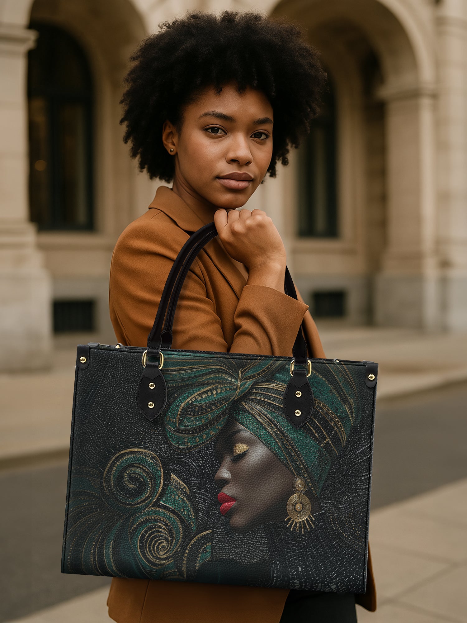 African Origins Premium Leather Handbag QR0XD458