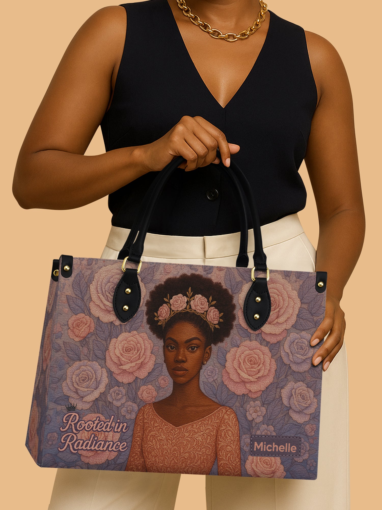 Rooted in Radiance Premium Leather Handbag