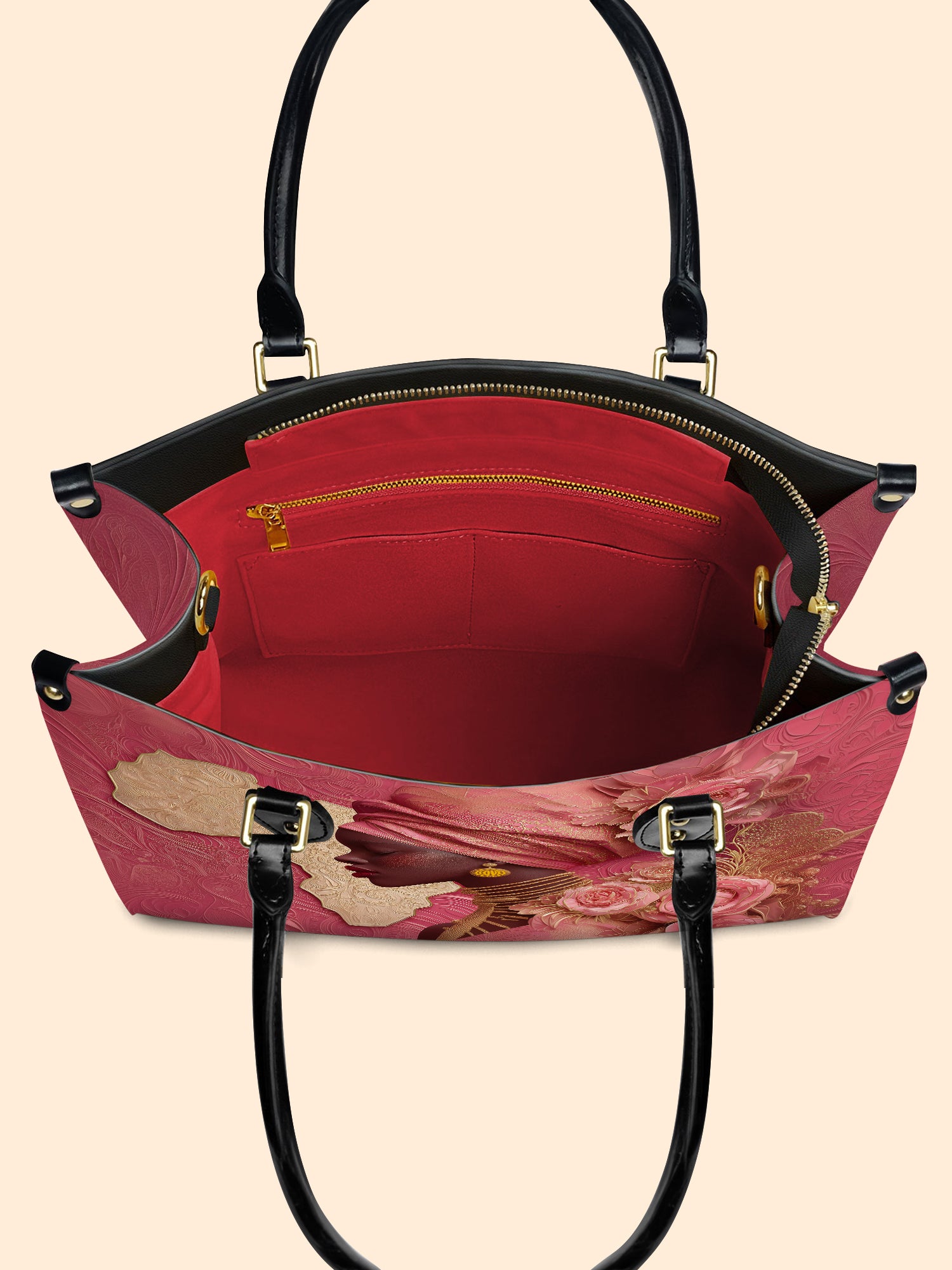 African Blossom Premium Leather Handbag QR0XD538