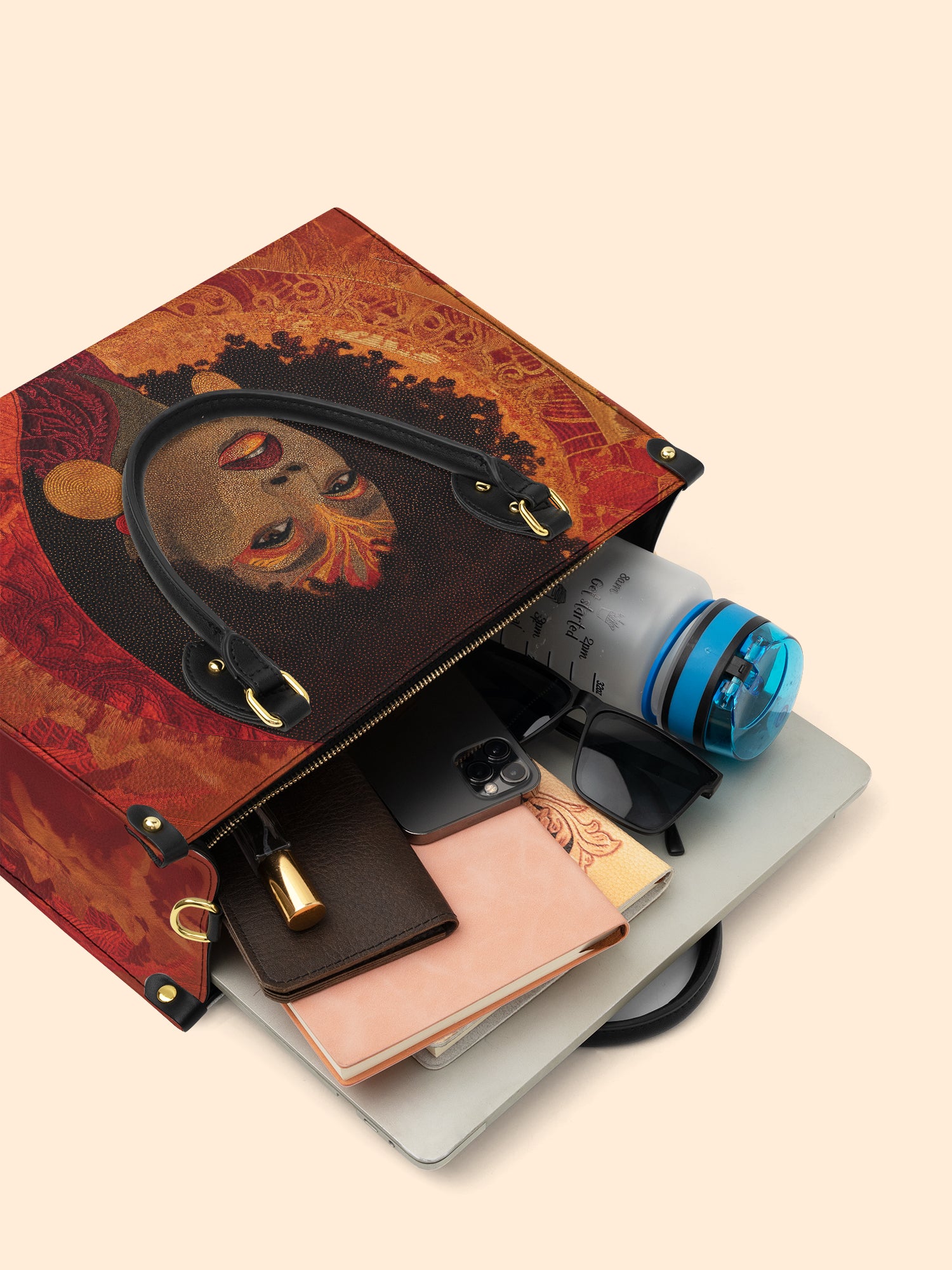 Noir Bloom Premium Leather Handbag QR0XD236