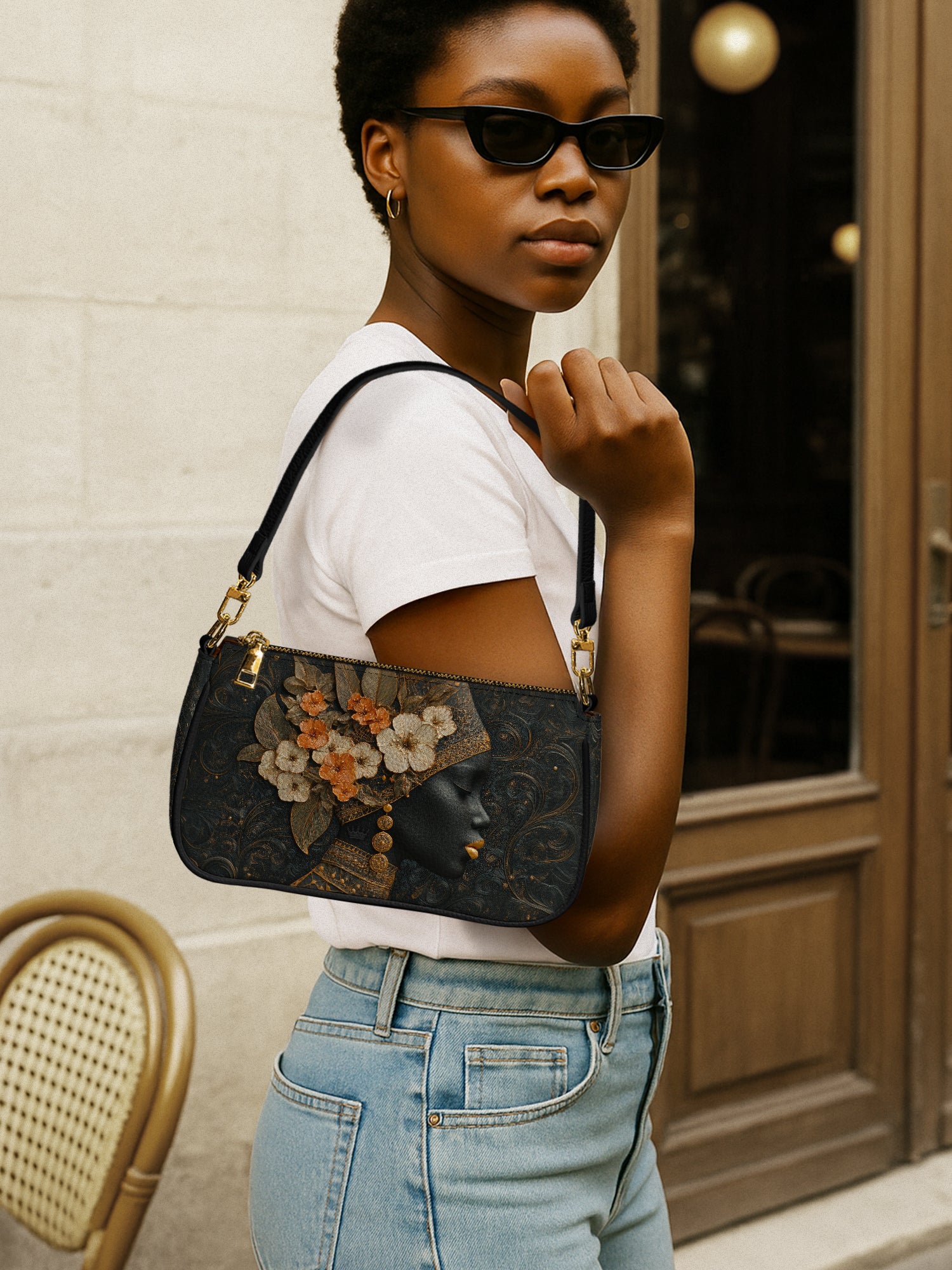 Orange Blooms Queen Classic Zip Pochette QR0XD301