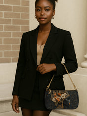 Orange Blooms Queen Classic Zip Pochette QR0XD301