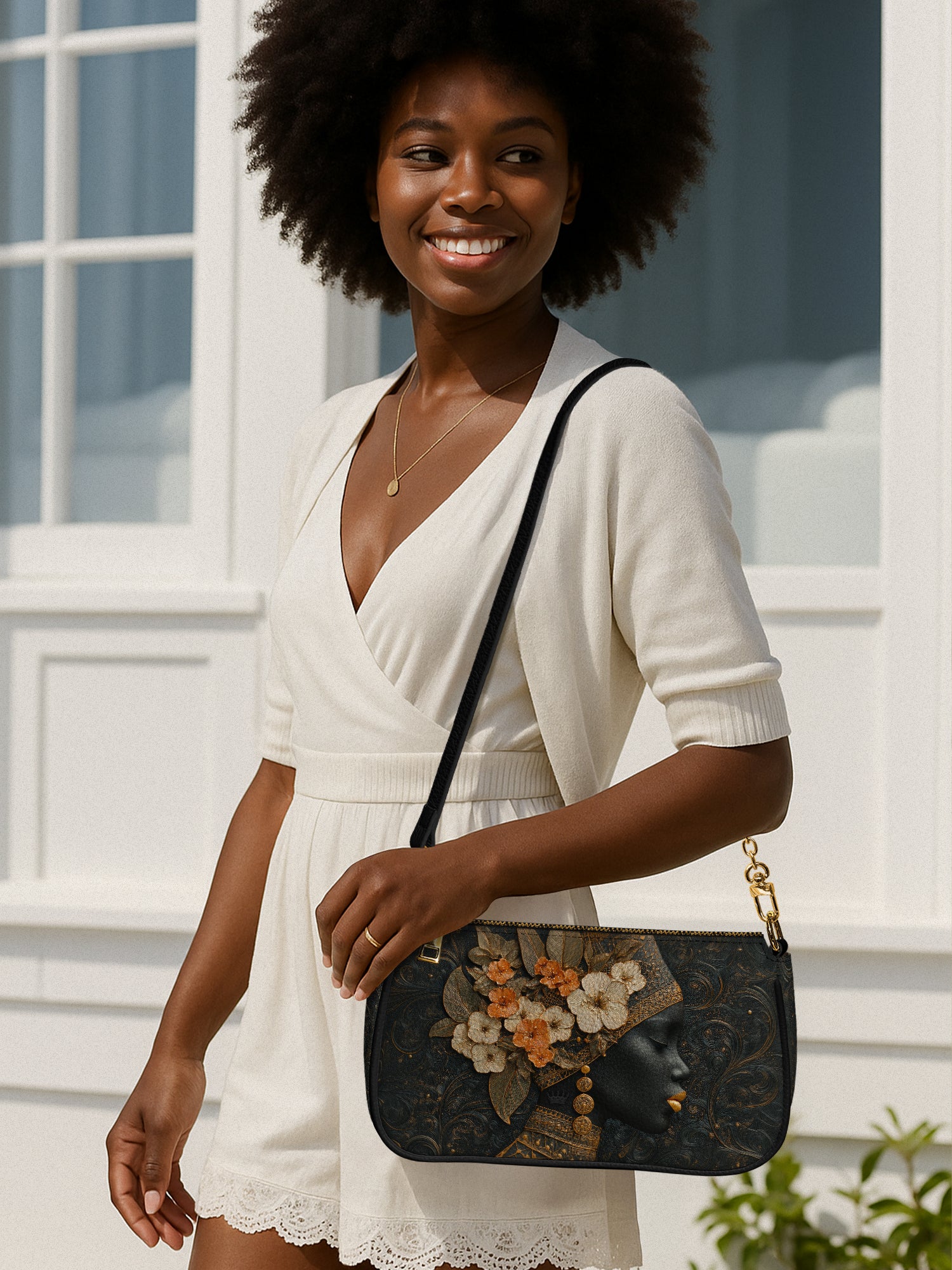 Orange Blooms Queen Classic Zip Pochette QR0XD301