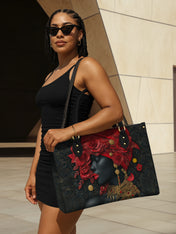 Scarlet Rose Inferno Premium Leather Handbag QR0XD294