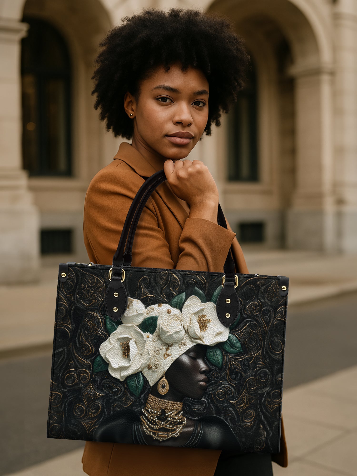 Cherokee Rose Aura Premium Leather Handbag QR0XD289