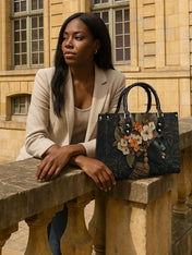 Orange Blooms Queen Premium Leather Handbag QR0XD293