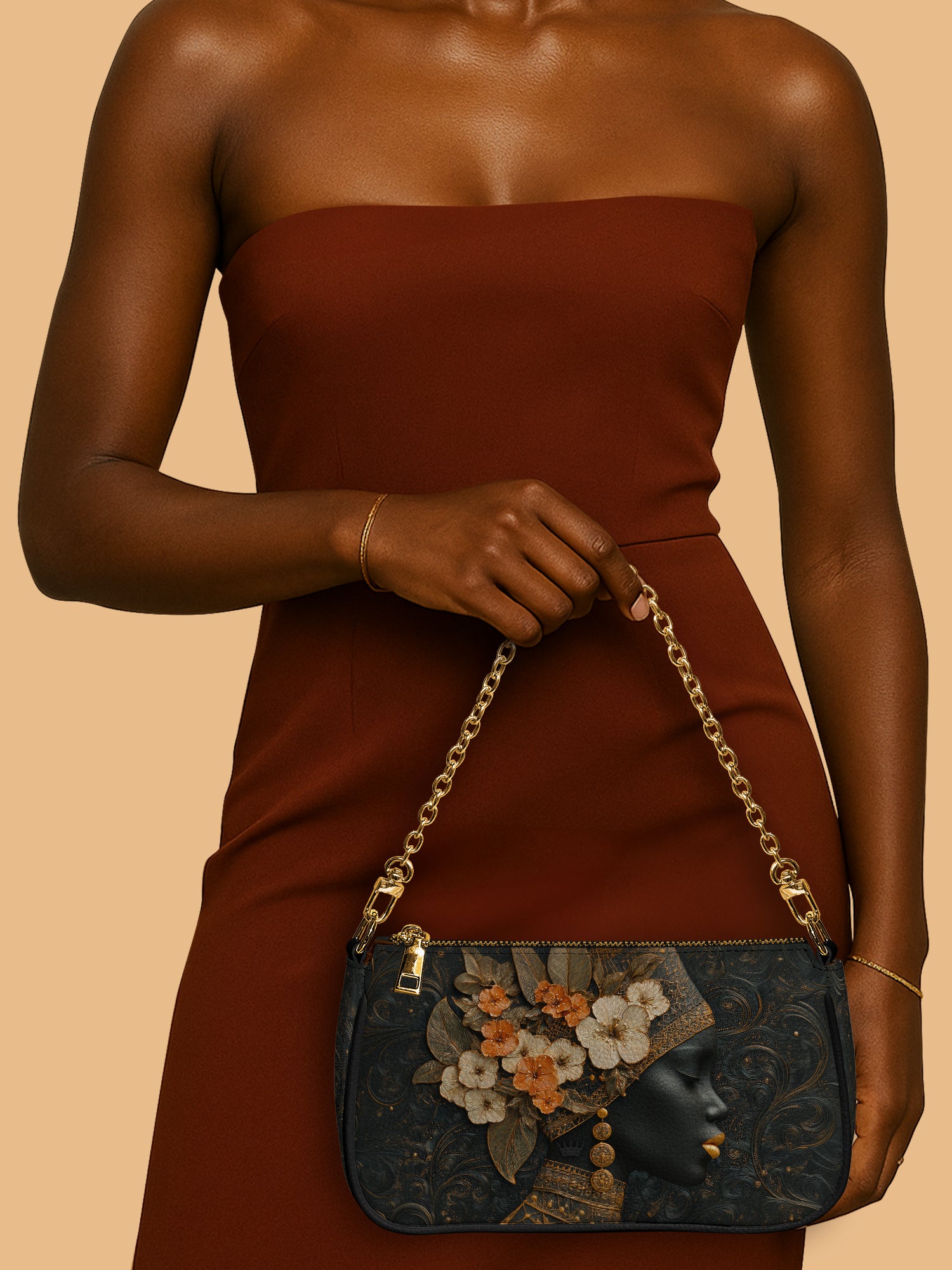 Orange Blooms Queen Classic Zip Pochette QR0XD301