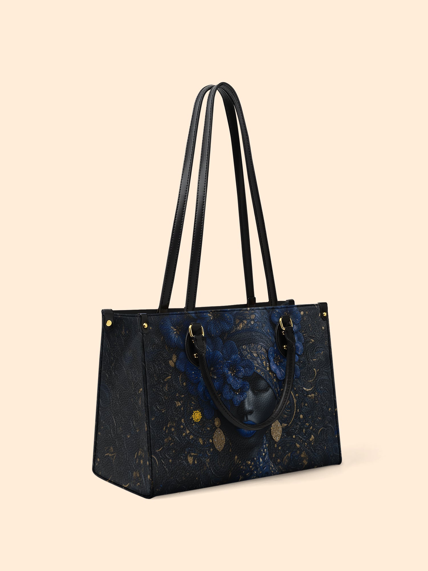 Midnight Bluebonnet Premium Leather Handbag QR0XD292