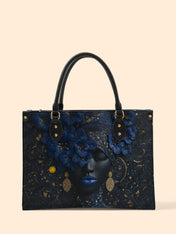 Midnight Bluebonnet Premium Leather Handbag QR0XD292