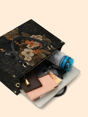 Orange Blooms Queen Premium Leather Handbag QR0XD293