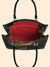 Orange Blooms Queen Premium Leather Handbag QR0XD293