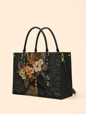 Orange Blooms Queen Premium Leather Handbag QR0XD293