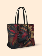 Warrior’s Bloom Sleek Leather Tote QR0TD072