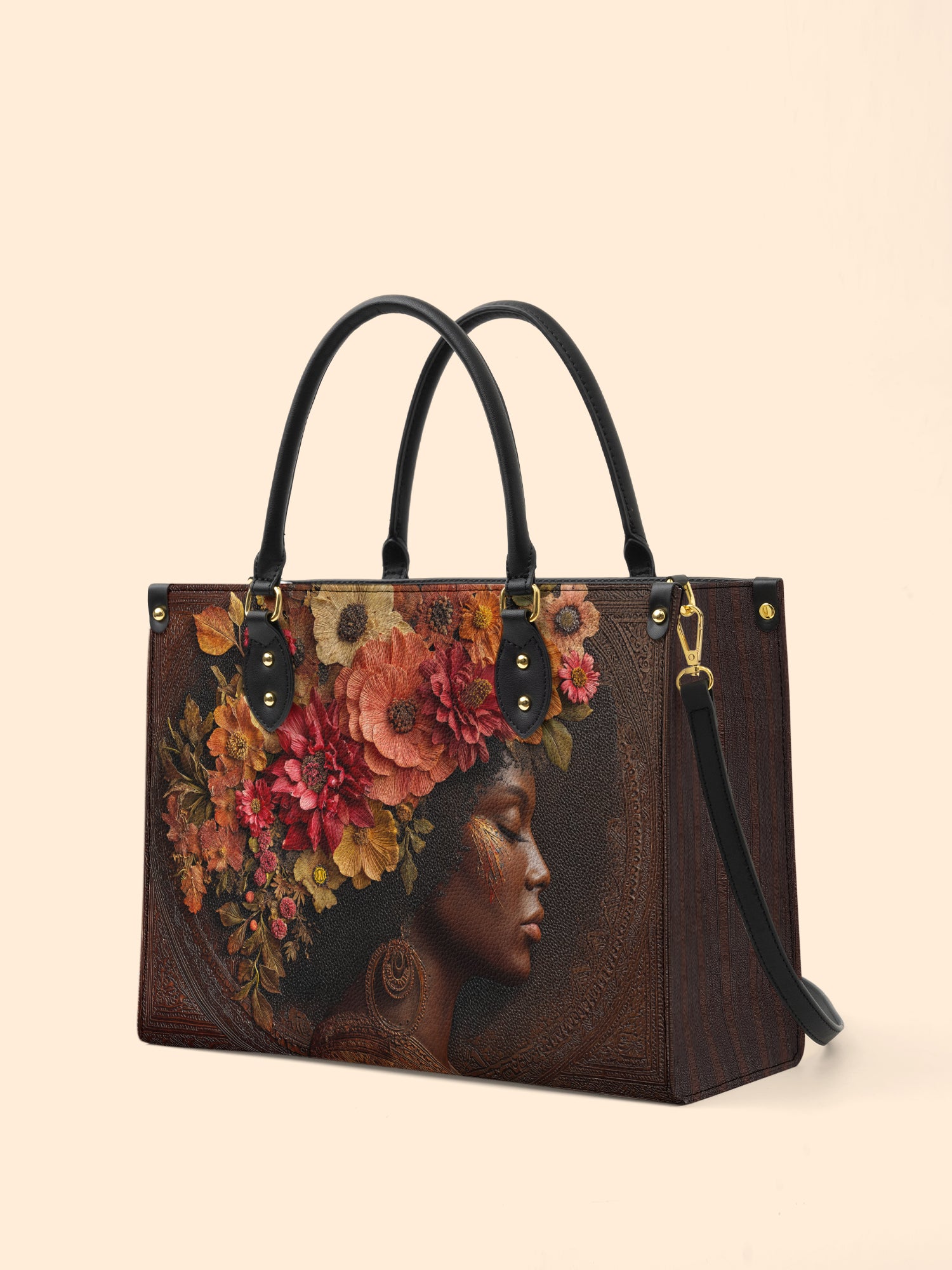 Whispering Blooms Premium Leather Handbag QR0HH048