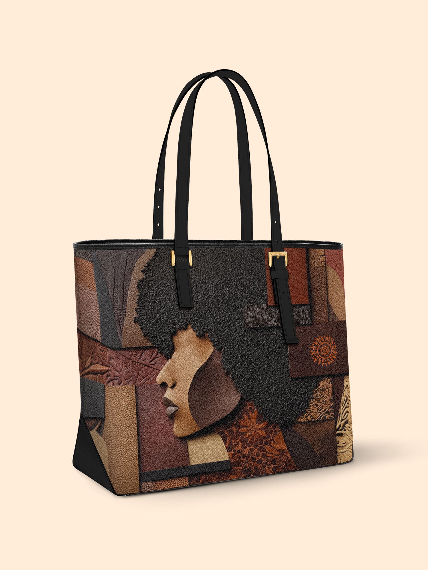 Essence of Melanin Sleek Leather Tote QR0TD023