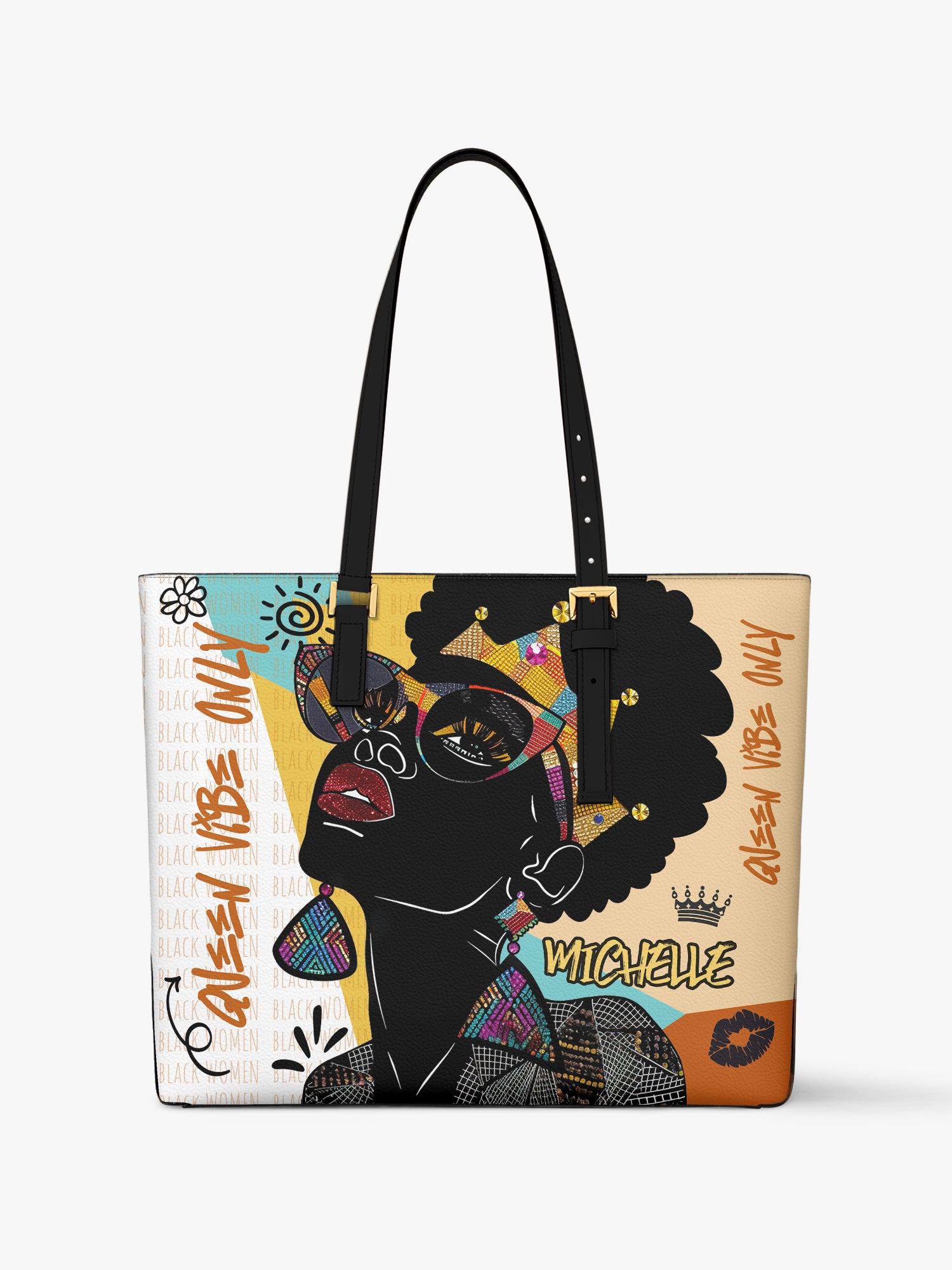 Queen Vibe Only Sleek Leather Tote