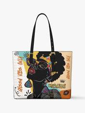 Queen Vibe Only Sleek Leather Tote