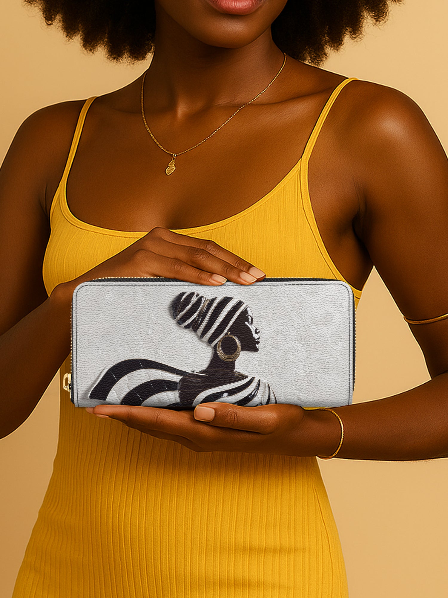 Ivory Stripes Slimline Zippy Wallet QR0XD443