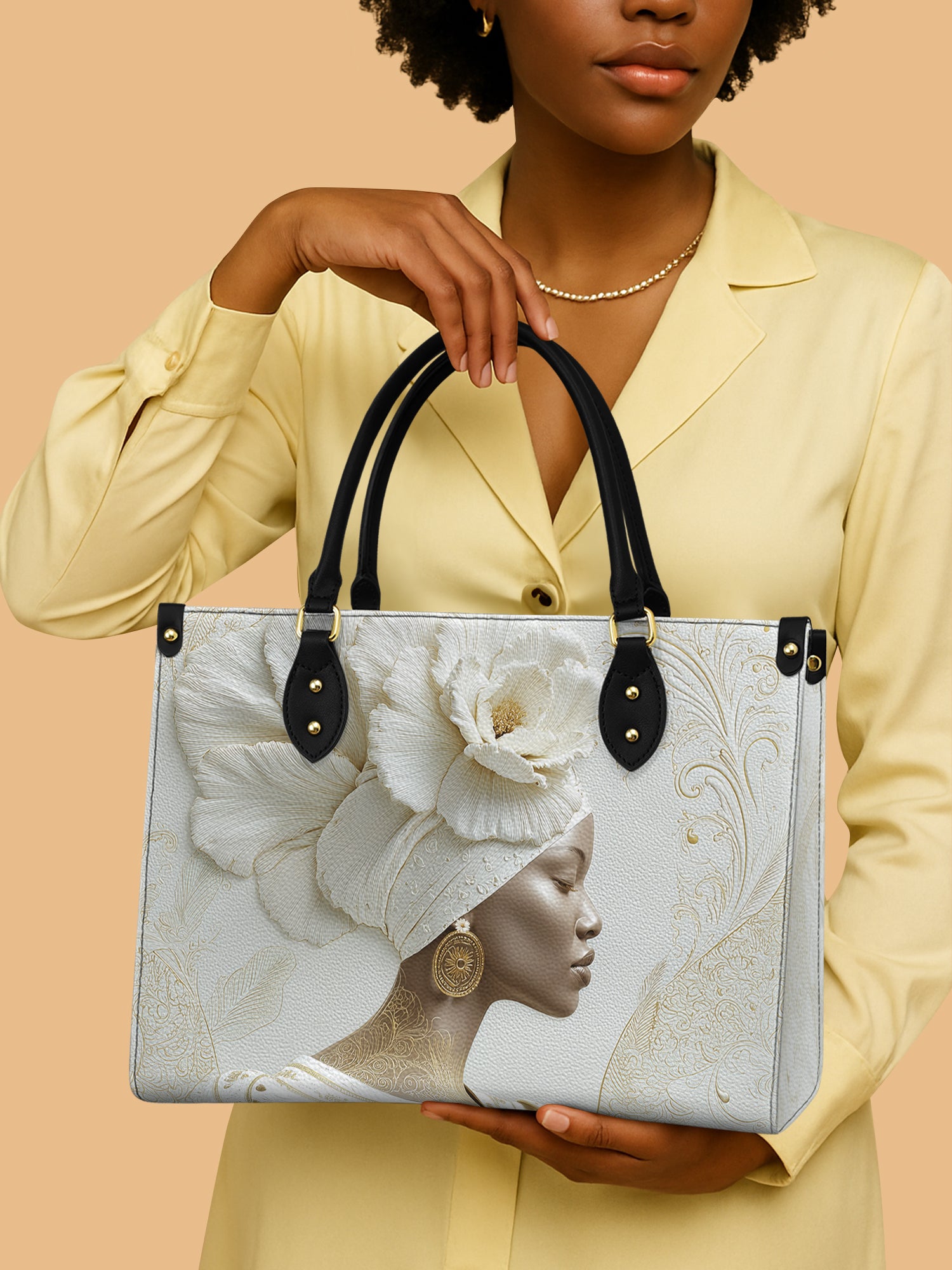 Luminous Bloom Premium Leather Handbag QR0TV121