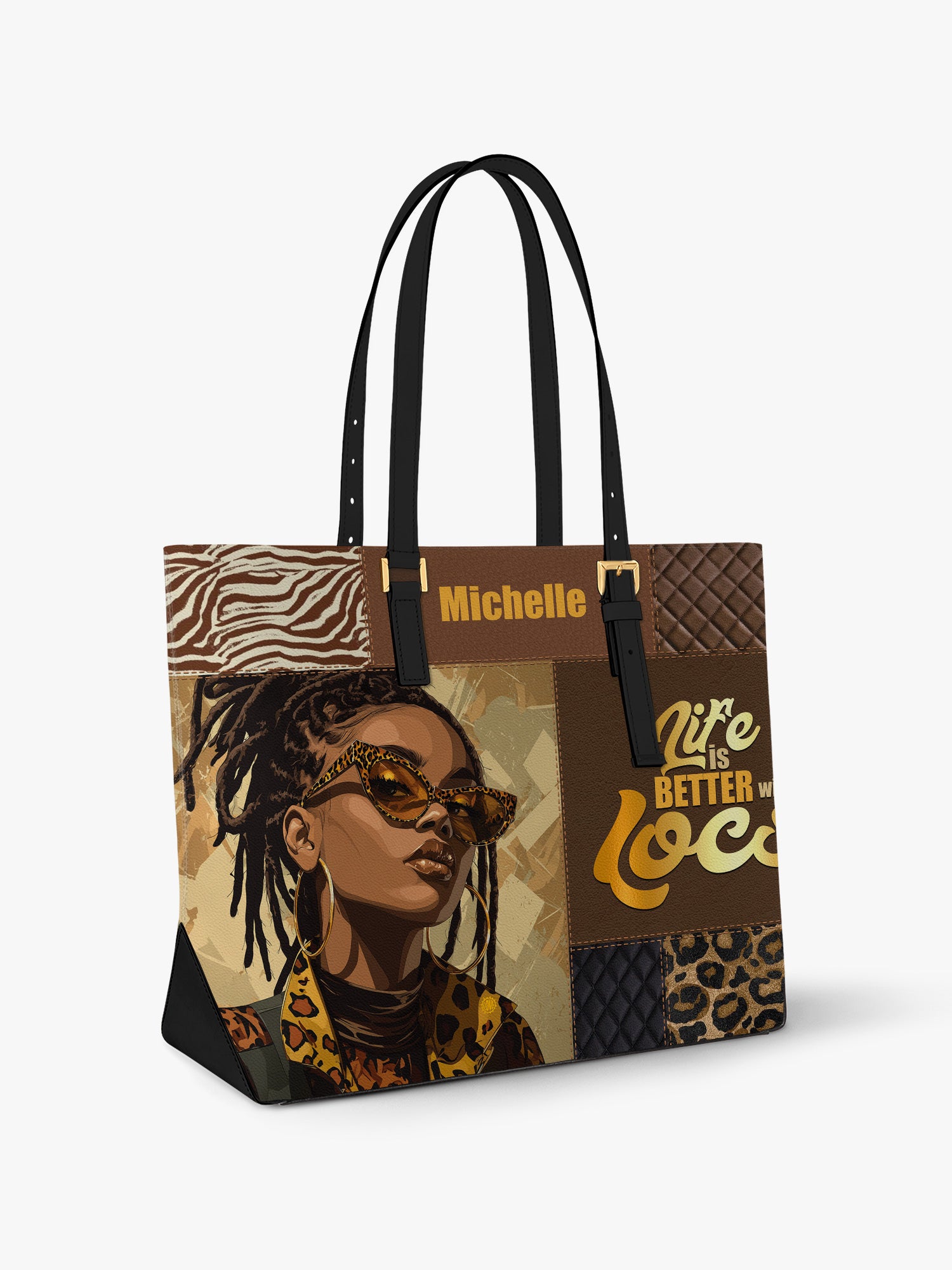 Better with Locs Sleek Leather Tote