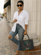 African Serpent Premium Leather Handbag QR0XD461