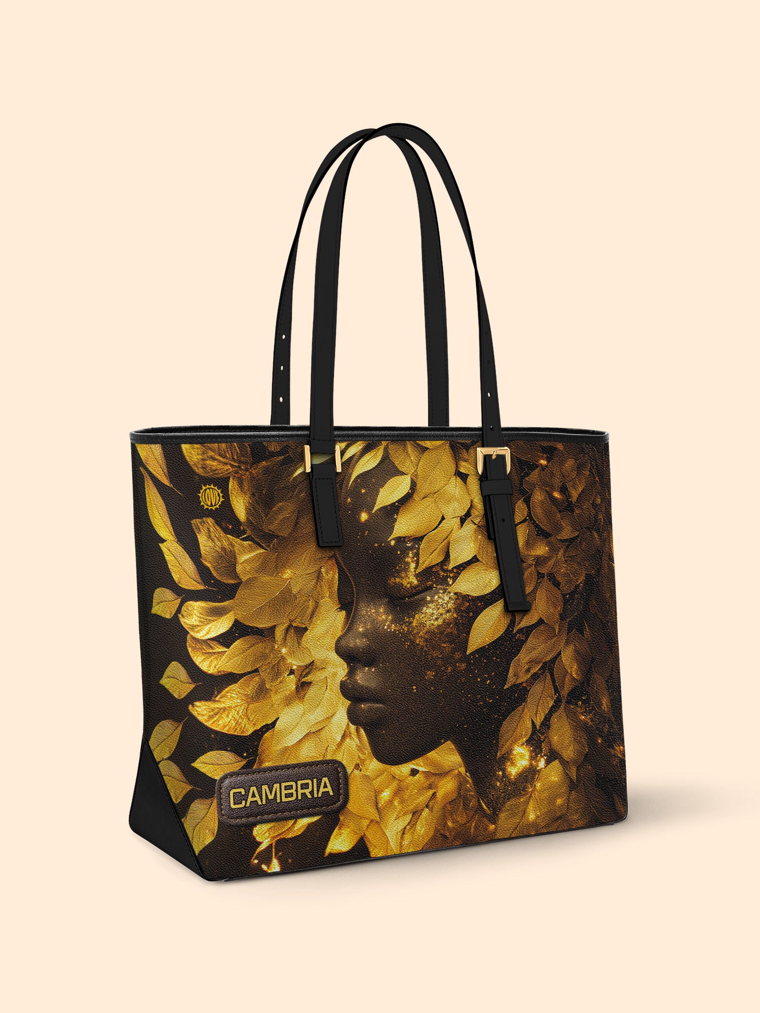 Leaves Woman Sleek Leather Tote