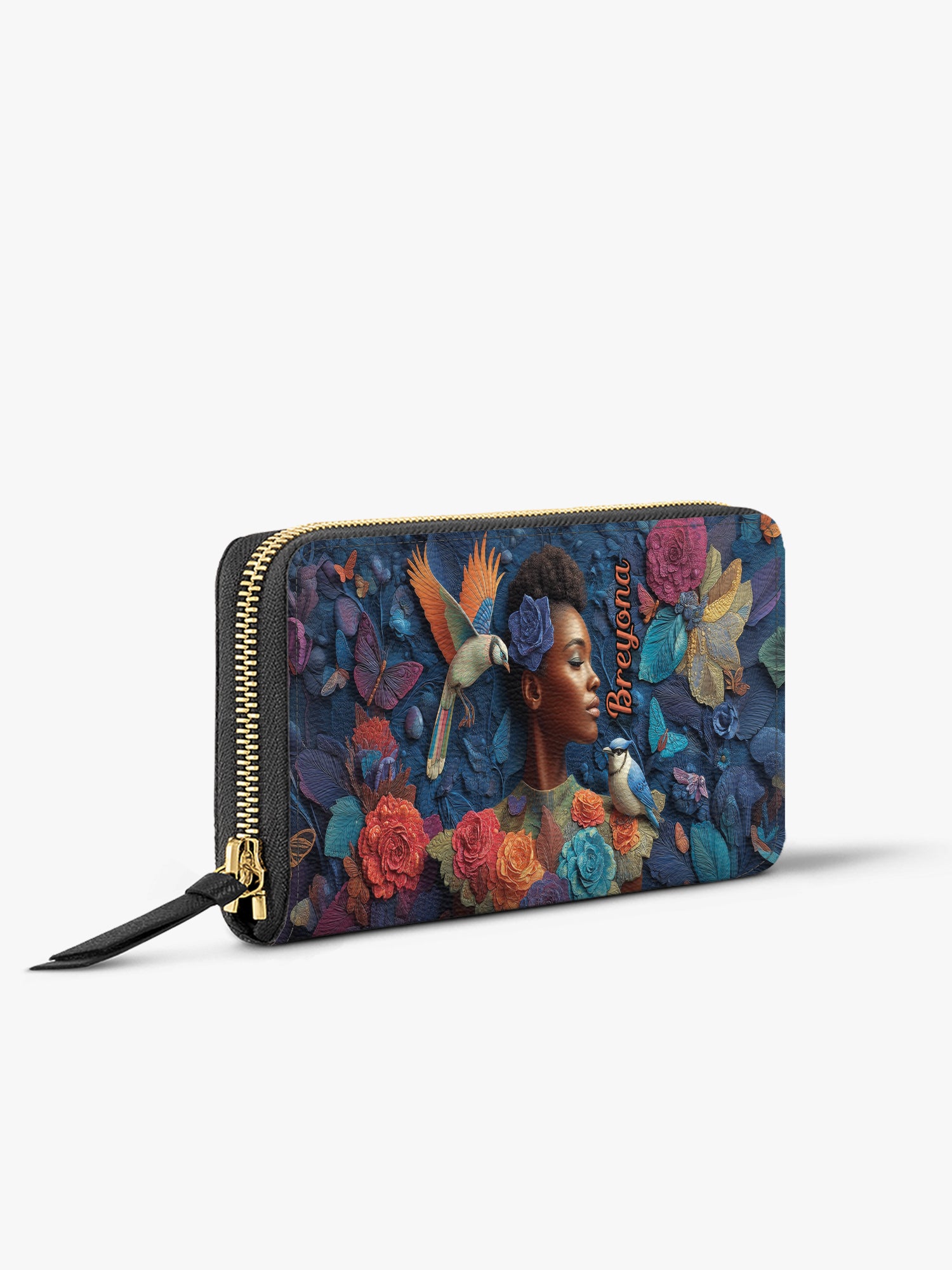 Blue Garden Slimline Zippy Wallet