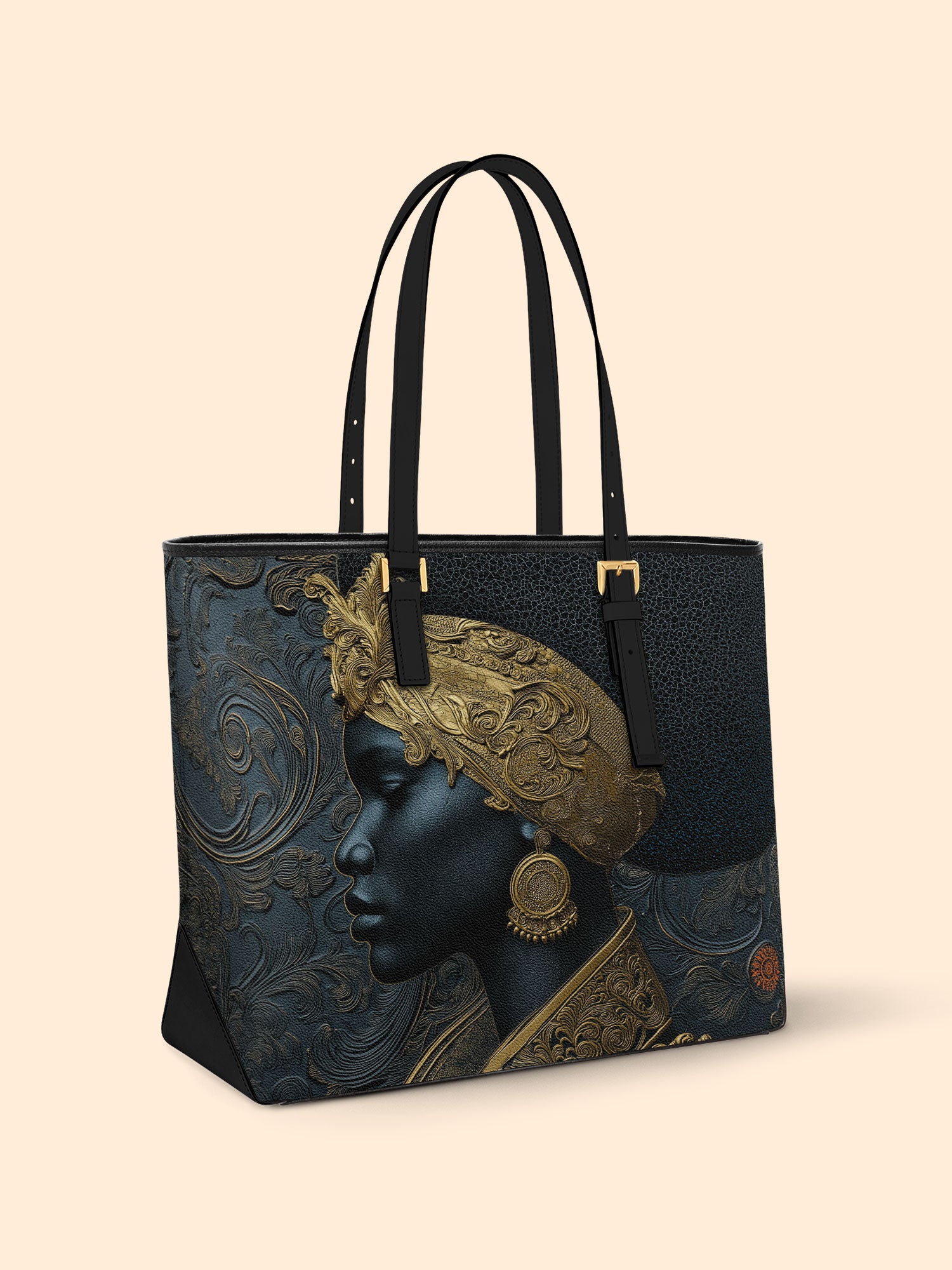 Ebony Sovereign Sleek Leather Tote QR0XD049