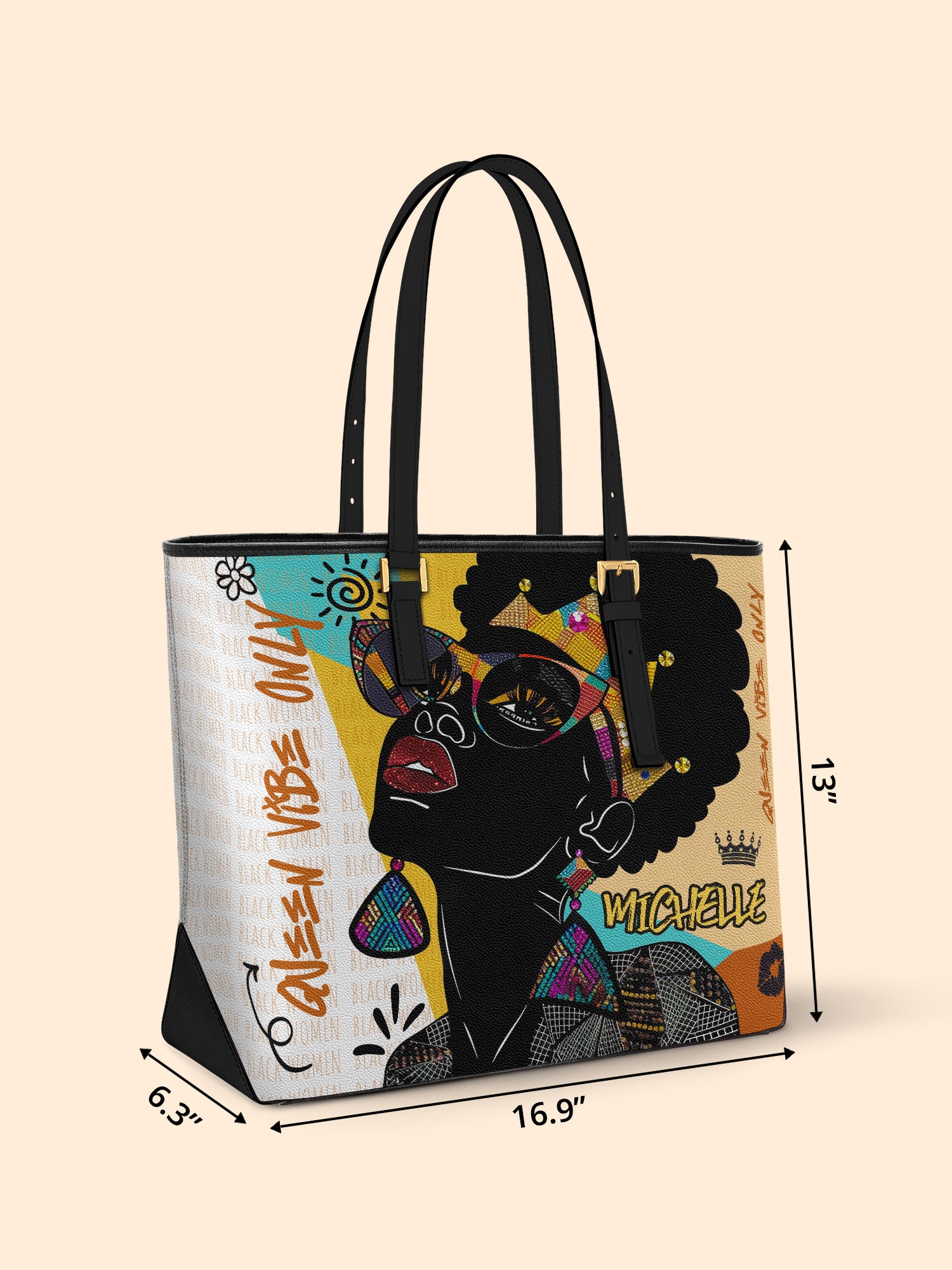 Queen Vibe Only Sleek Leather Tote