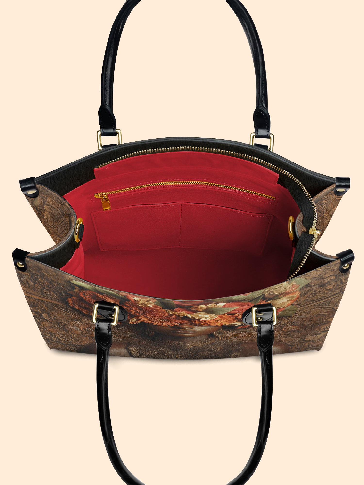 Floral Goddess Premium Leather Handbag QR0TV043