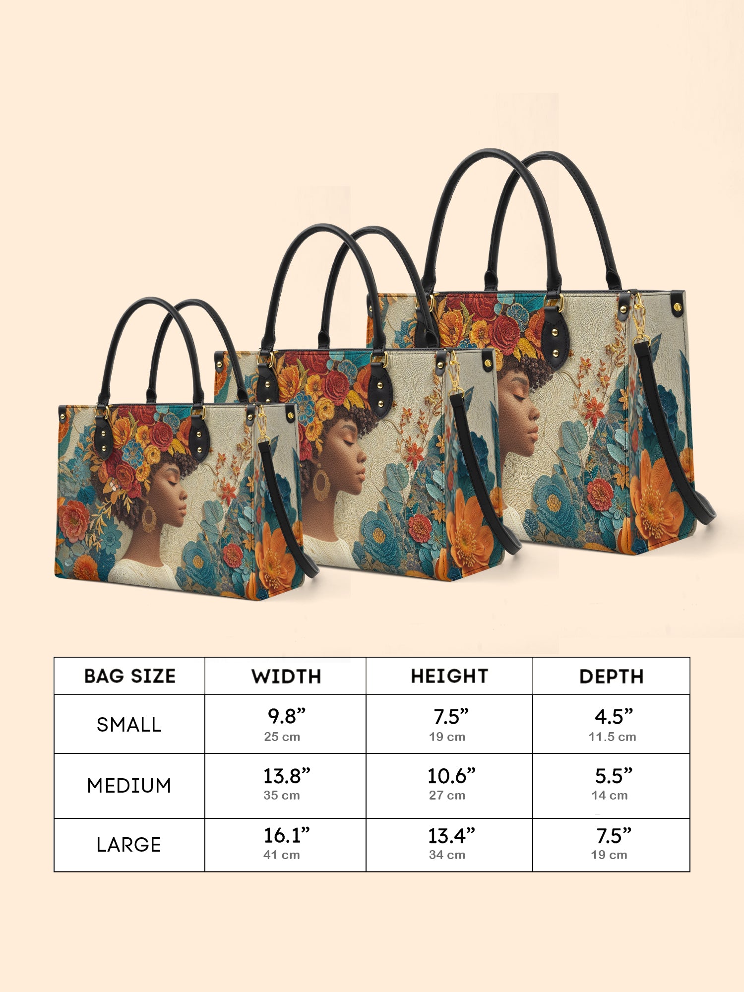 Golden Bloom Premium Leather Handbag QR0HH073