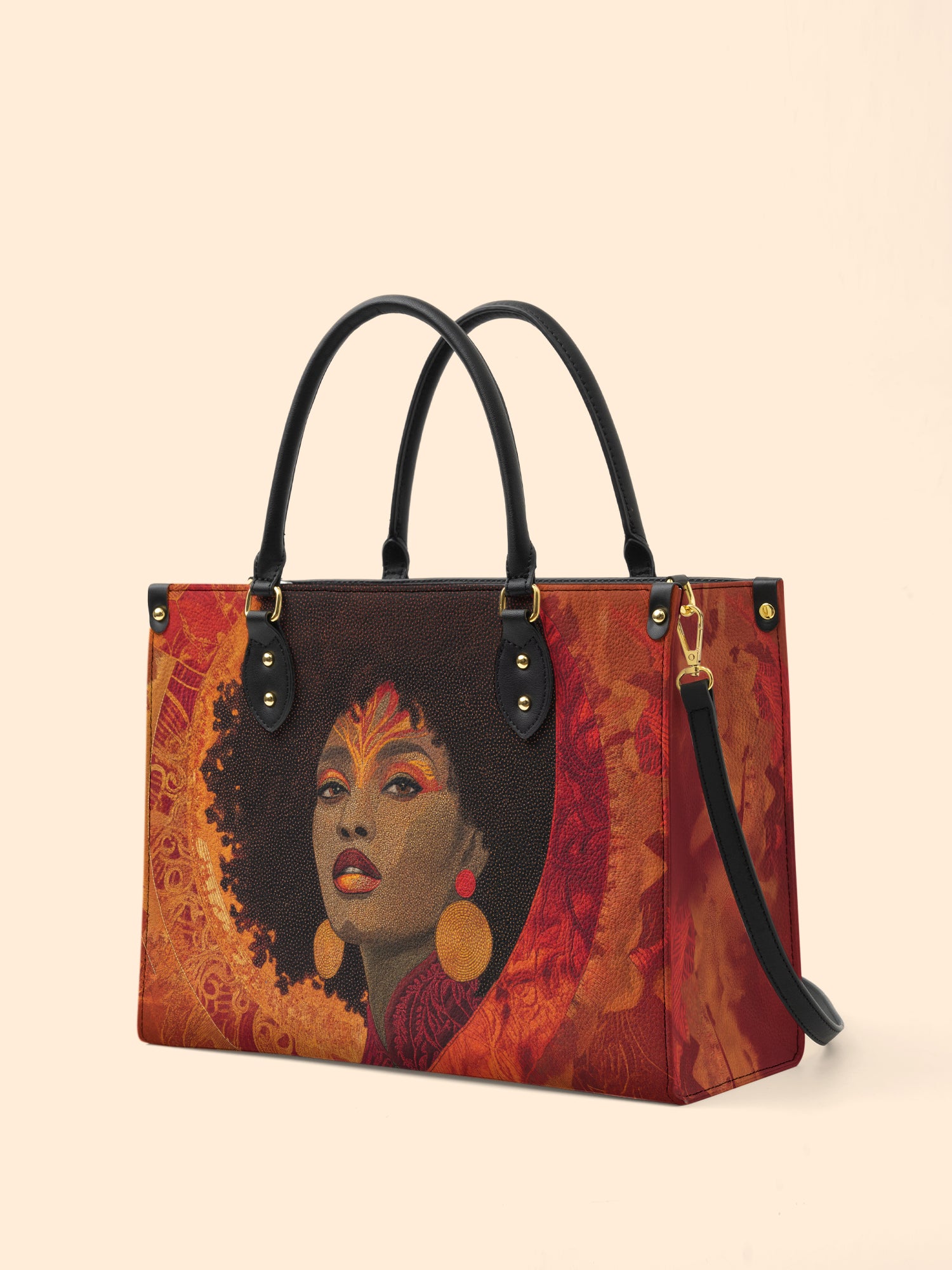 Noir Bloom Premium Leather Handbag QR0XD236