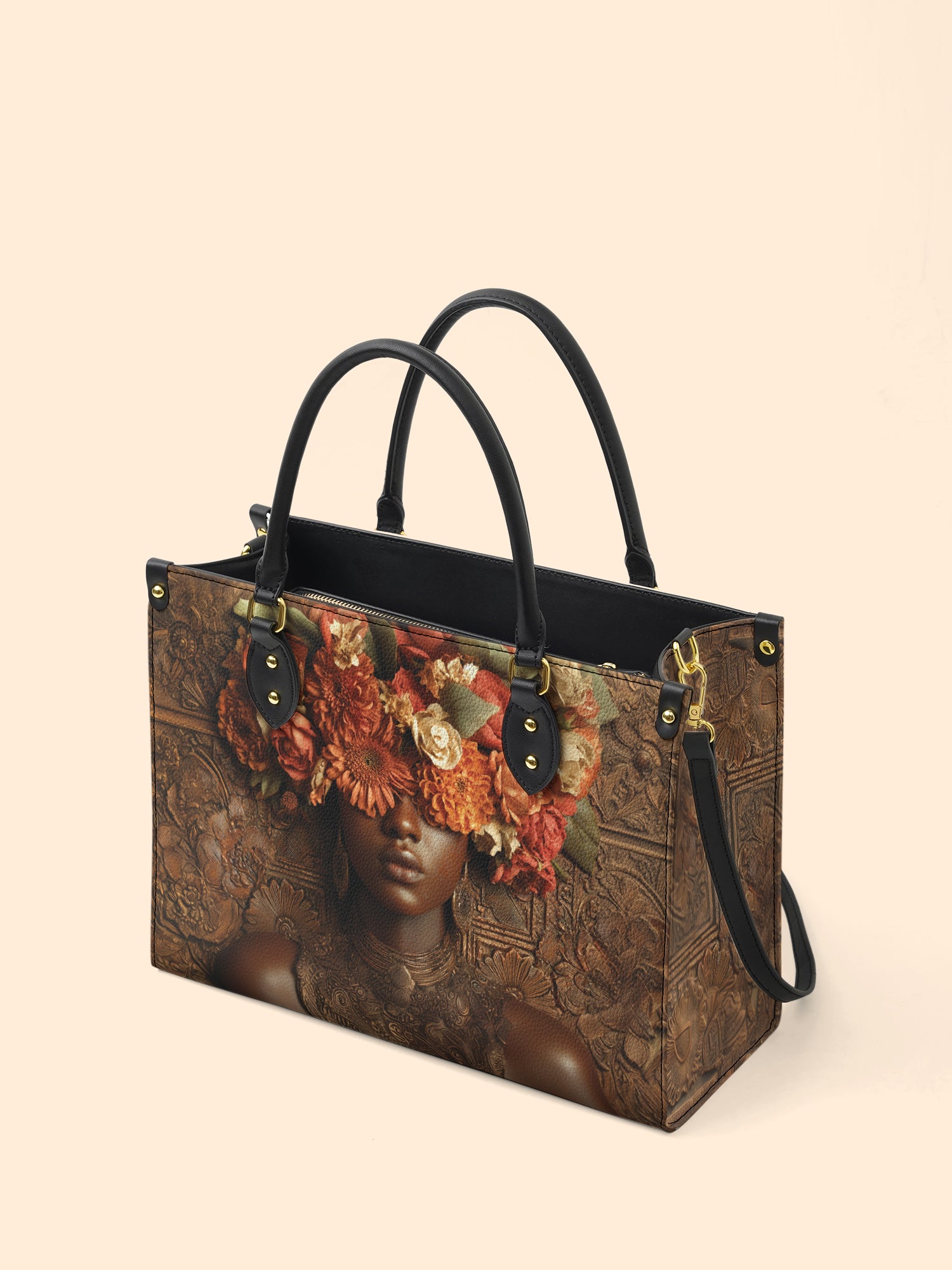 Floral Goddess Premium Leather Handbag QR0TV043