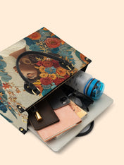 Golden Bloom Premium Leather Handbag QR0HH073