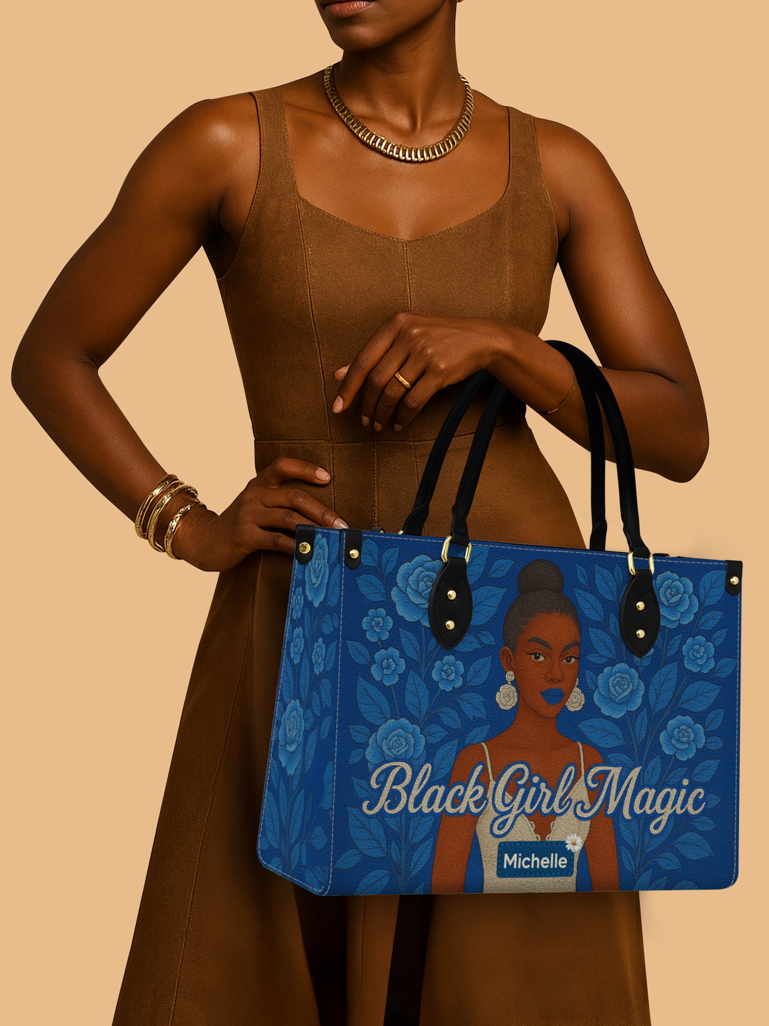 Black Girl Magic Premium Leather Handbag