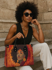 Noir Bloom Premium Leather Handbag QR0XD236