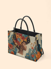 Golden Bloom Premium Leather Handbag QR0HH073