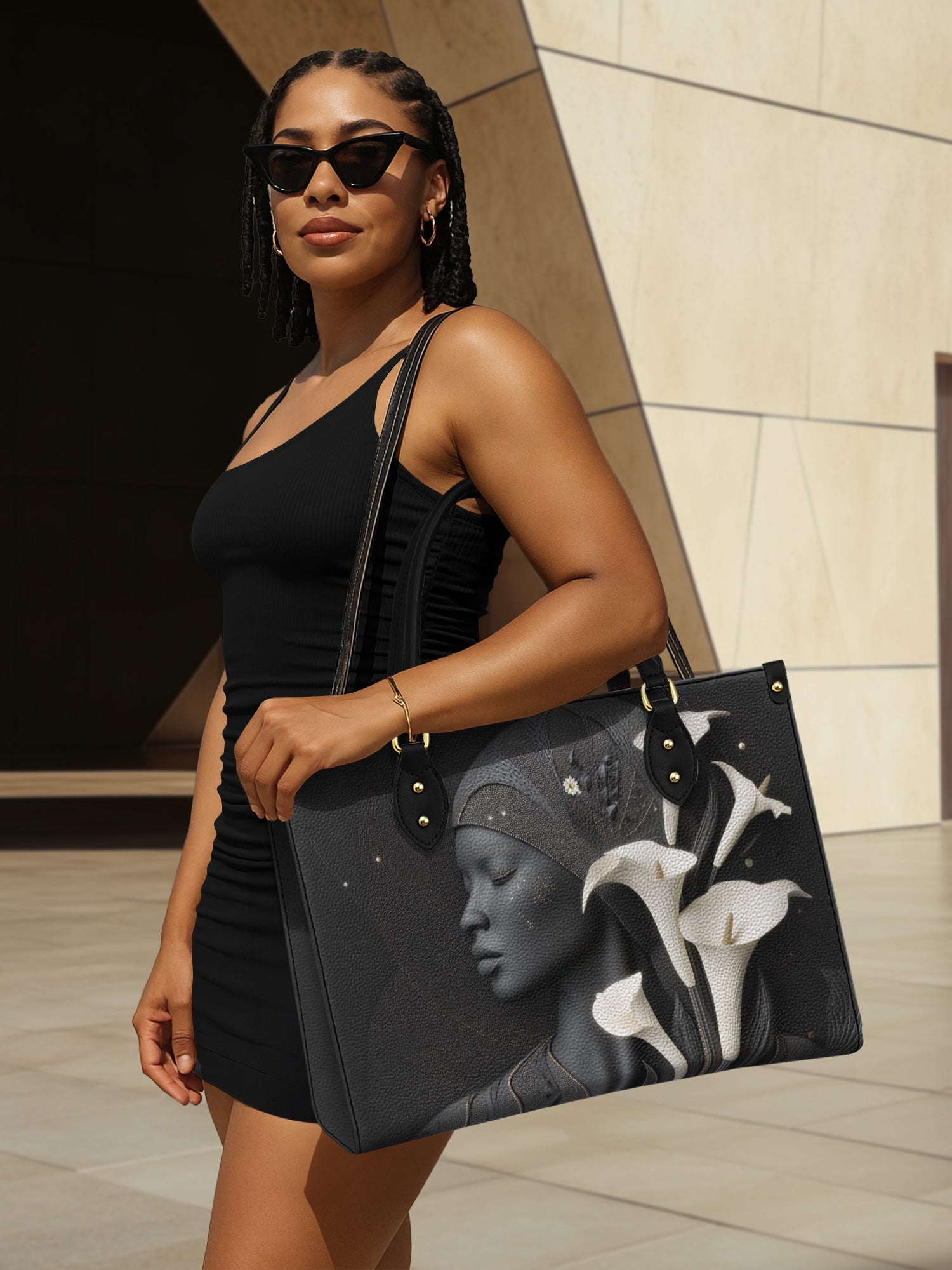 Lunar Silhouette Premium Leather Handbag QR0TD207