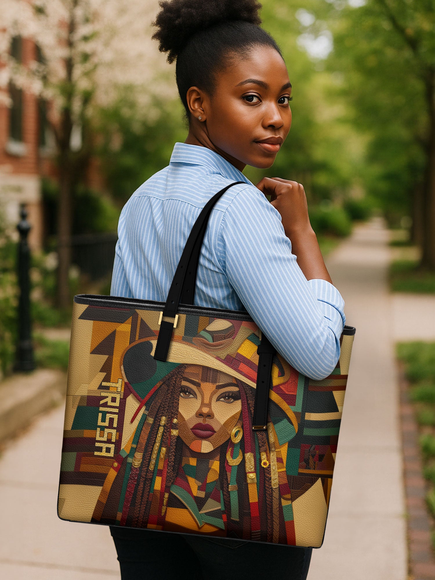 Colorful Majesty Sleek Leather Tote