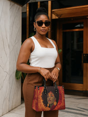 Noir Bloom Premium Leather Handbag QR0XD236