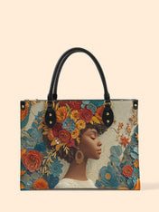 Golden Bloom Premium Leather Handbag QR0HH073