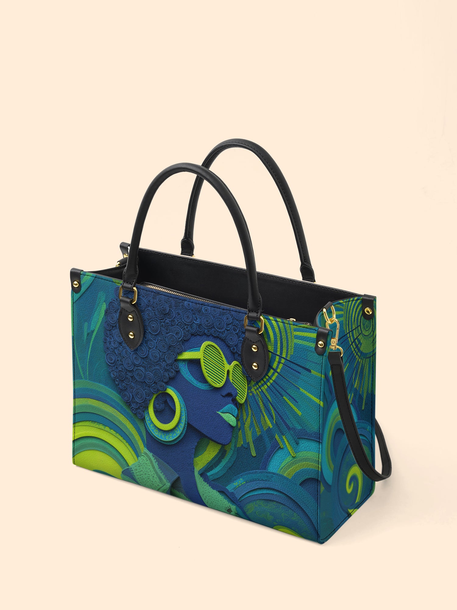 Noir Gaze Premium Leather Handbag QR0TD310