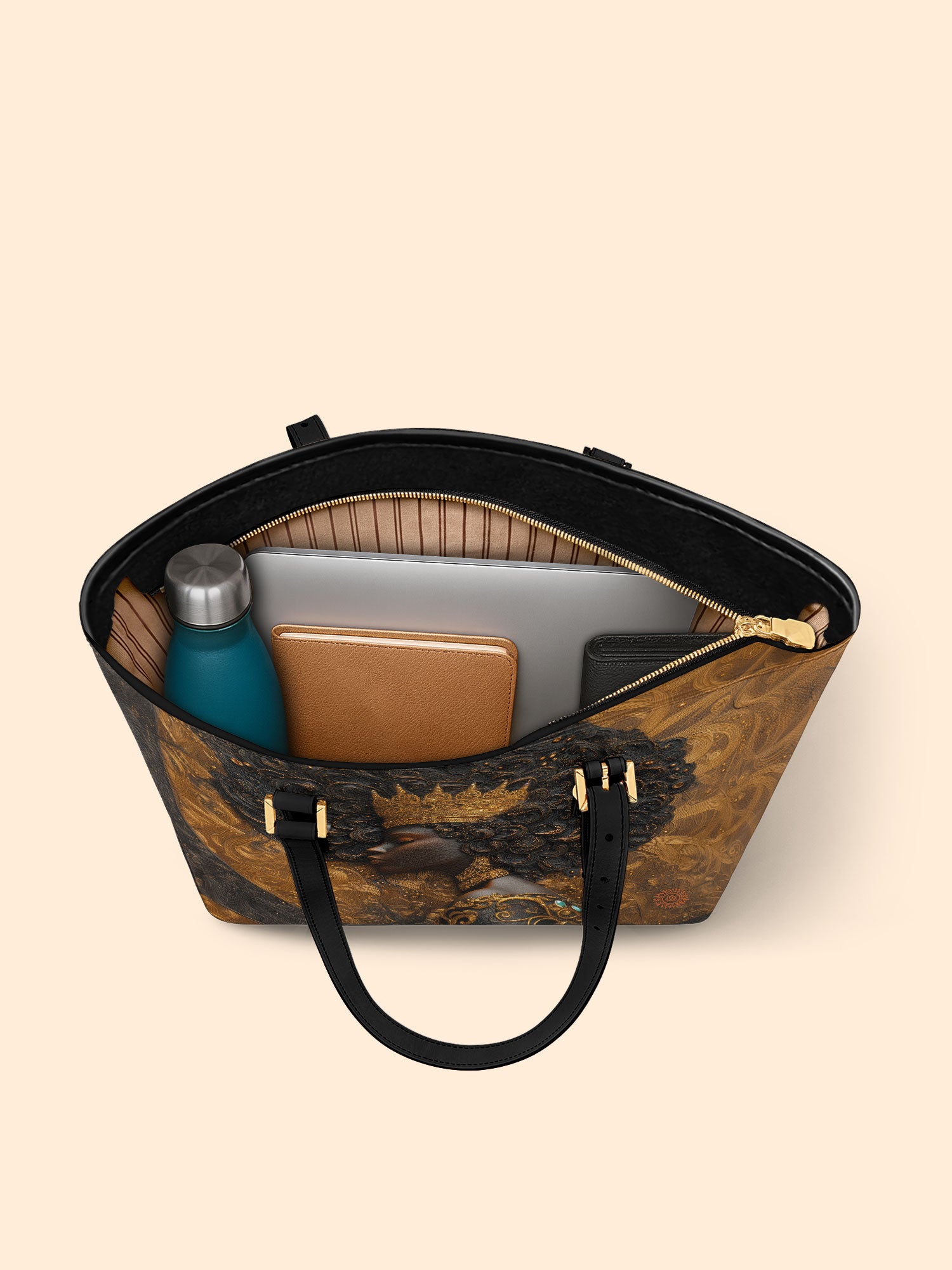 Melanin Spell Sleek Leather Tote QR0XD121