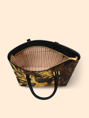 Leaves Woman Sleek Leather Tote