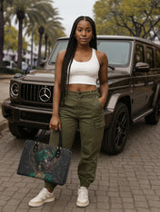 African Serpent Premium Leather Handbag QR0XD461