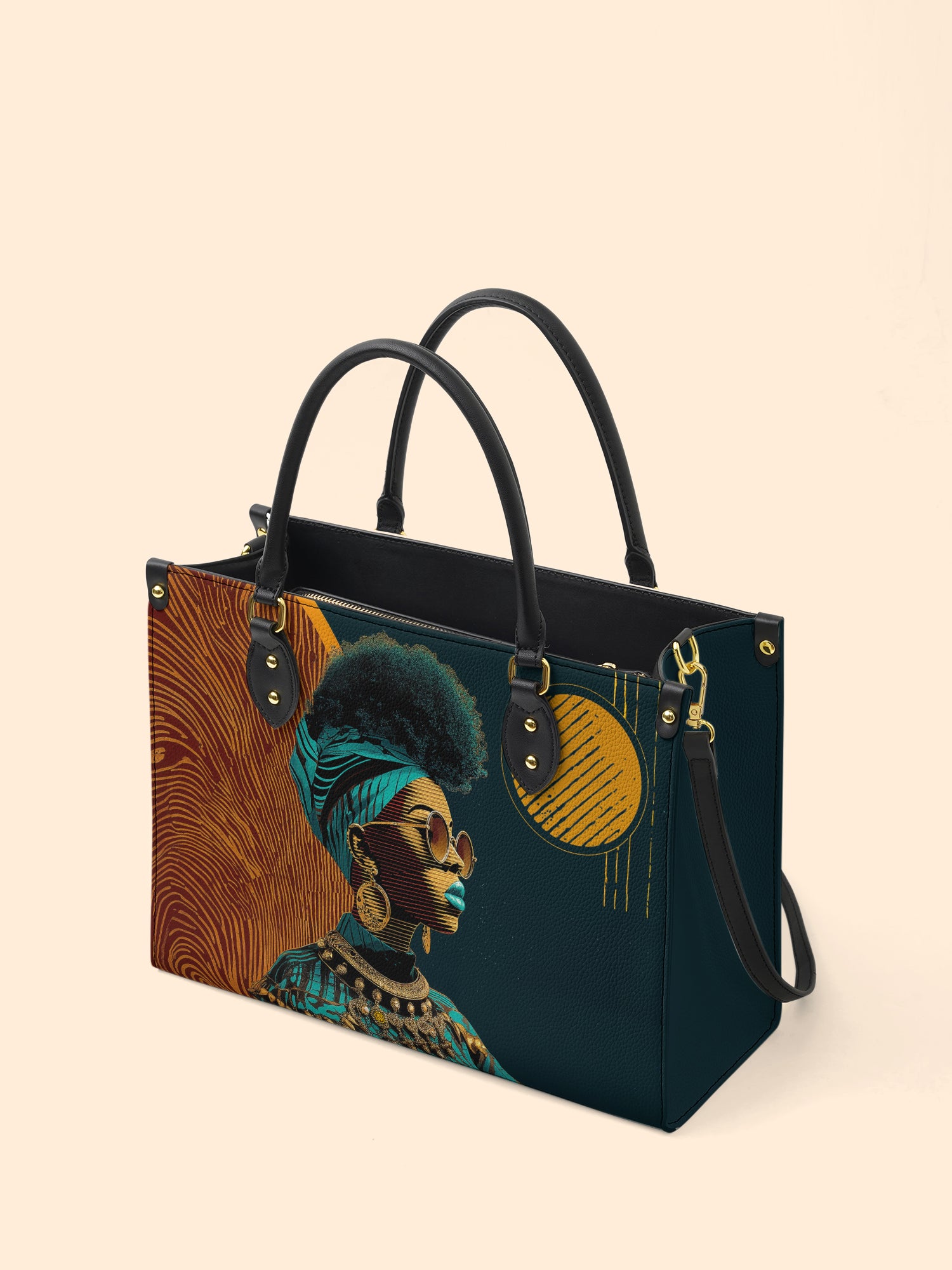 Unapologetically Black Premium Leather Handbag QR0XD125