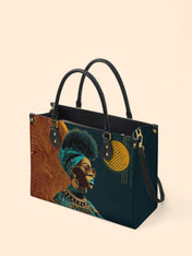 Unapologetically Black Premium Leather Handbag QR0XD125