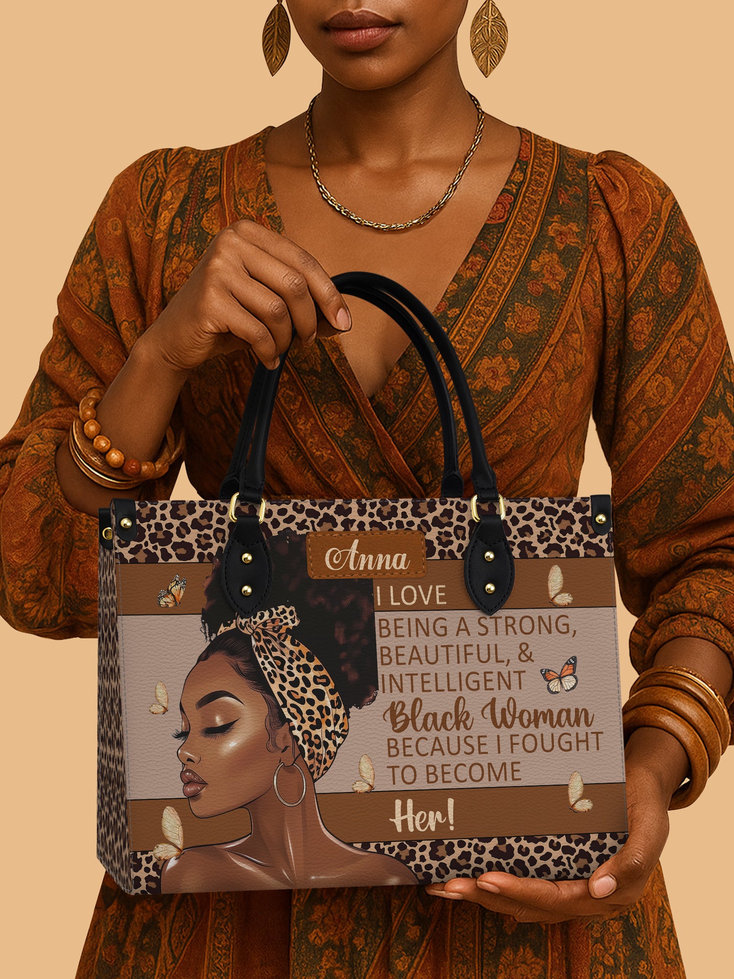 Strong Black Woman Premium Leather Handbag